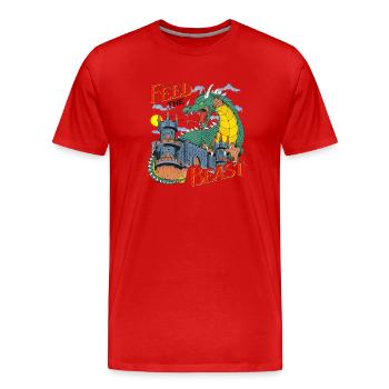 Feeding the beast - Men's Premium Organic T-Shirt - red - Front - Damien (186cm)