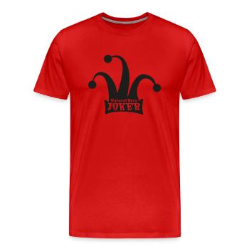 Joker né naturel / Noir - T-shirt bio Premium Homme - rouge - Devant - Damien (186cm)