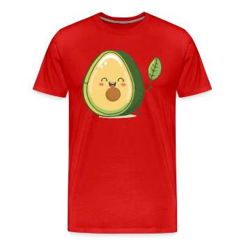 The delicious avocado - Men's Premium Organic T-Shirt - red - Front - Damien (186cm)