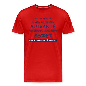 Je vais être grand frère - T-shirt bio Premium Homme - rouge - Devant - Damien (186cm)