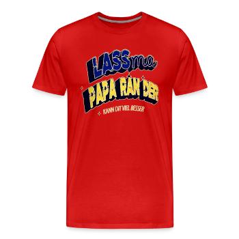 eine familie ein team lieben geschenkidee humor - Männer Premium Bio T-Shirt - Rot - Vorne - Damien (186cm)