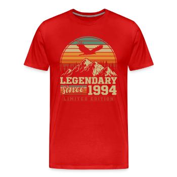 Legendary since 1994 Vintage Vintage Birthday - Men's Premium Organic T-Shirt - red - Front - Damien (186cm)