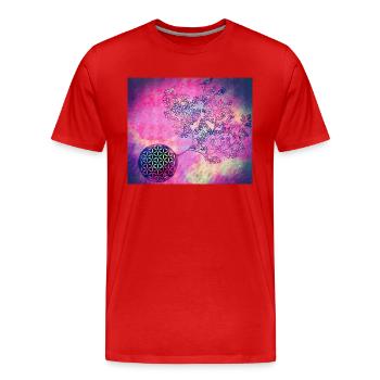 Arbre de vie persan n° 3 - T-shirt bio Premium Homme - rouge - Devant - Damien (186cm)