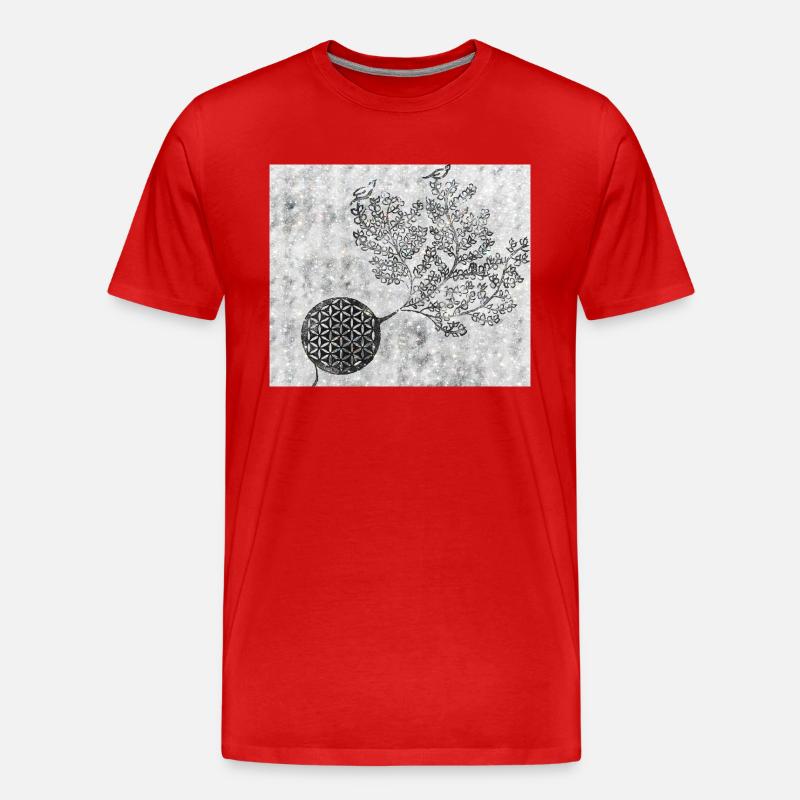 Persischer Lebensbaum Nr. 5 - Männer Premium Bio T-Shirt - Rot