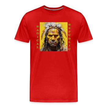 Radical Republic / Fierce Native Yellow - T-shirt bio Premium Homme - rouge - Devant - Damien (186cm)