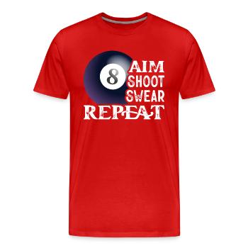Aim Shoot Jurer Répéter Joueur de billard PoolBillards - T-shirt bio Premium Homme - rouge - Devant - Damien (186cm)