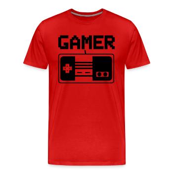 gamer 2 - Männer Premium Bio T-Shirt - Rot - Vorne - Damien (186cm)