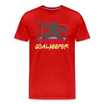 Field Hockey Hockey "Hockey Goalie" HockeyGoalie - Men's Premium Organic T-Shirt - red - Front - Damien (186cm)
