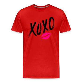 XoXo - T-shirt bio Premium Homme - rouge - Devant - Damien (186cm)