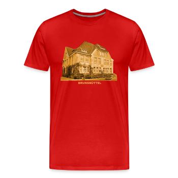 Hôtel de ville de Brunsbüttel, Schleswig-Holstein, Elbe - T-shirt bio Premium Homme - rouge - Devant - Damien (186cm)