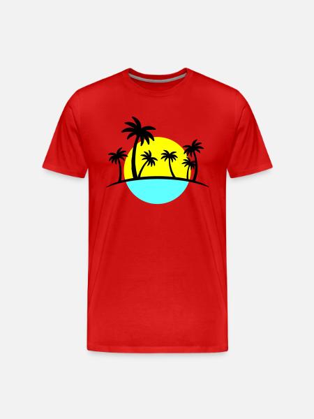 Palmiers de plage 3 - T-shirt bio Premium Homme - rouge