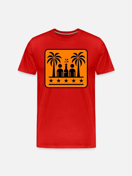 Drinking Beach Party - Männer Premium Bio T-Shirt - Rot