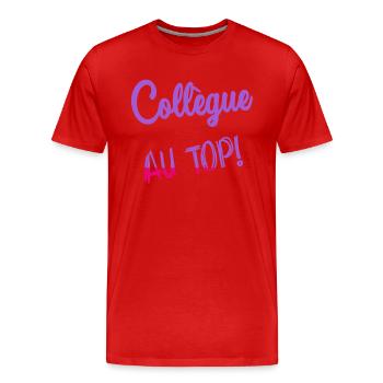 COLLEGUE - T-shirt bio Premium Homme - rouge - Devant - Damien (186cm)