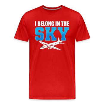 Lustiger Flugbegleiter Flugbegleiterin - Männer Premium Bio T-Shirt - Rot - Vorne - Damien (186cm)