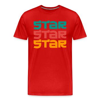 Superstar Star, Starlets und Stars - Männer Premium Bio T-Shirt - Rot - Vorne - Damien (186cm)