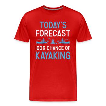 Kayaker Today's Forecast Kayaking - Men's Premium Organic T-Shirt - red - Front - Damien (186cm)