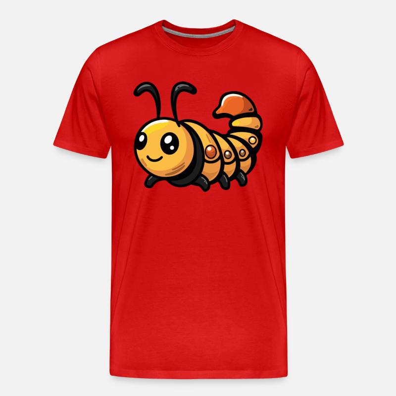 Wurm Comic - Männer Premium Bio T-Shirt - Rot