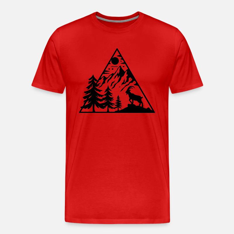 Alpen Berge Steinbock - Männer Premium Bio T-Shirt - Rot