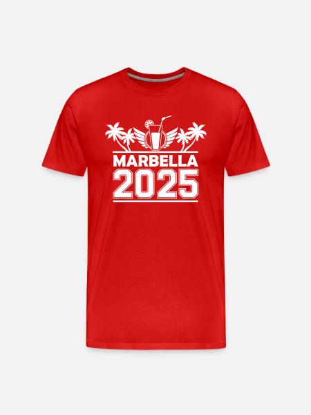 Marbella 2025 - Männer Premium Bio T-Shirt - Rot