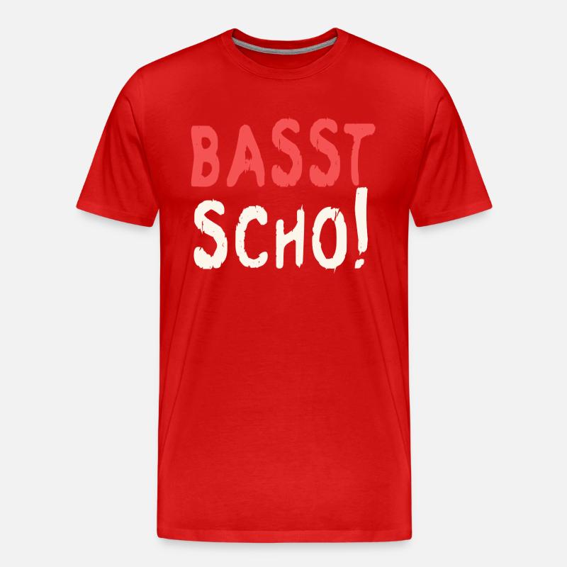 Basst scho rot baige text - Männer Premium Bio T-Shirt - Rot