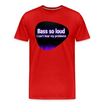 Bass So Loud – Médiator Noir & Mauve - T-shirt bio Premium Homme - rouge - Devant - Damien (186cm)