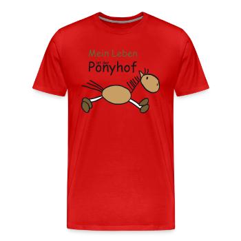 Mein Leben ist der Ponyhof - Männer Premium Bio T-Shirt - Rot - Vorne - Damien (186cm)
