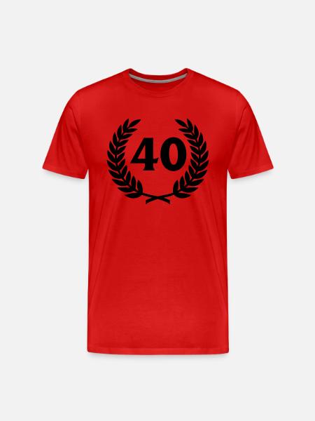 Laurel wreath & Number (40) - Men's Premium Organic T-Shirt - red
