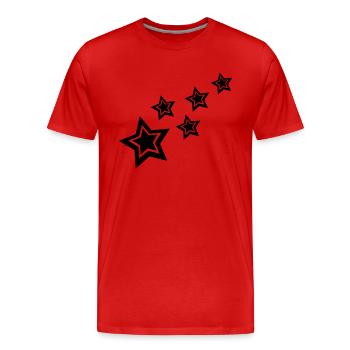 stars - Men's Premium Organic T-Shirt - red - Front - Damien (186cm)