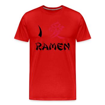 I love Ramen - T-shirt bio Premium Homme - rouge - Devant - Damien (186cm)