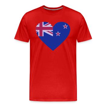 Neuseeland - Männer Premium Bio T-Shirt - Rot - Vorne - Damien (186cm)