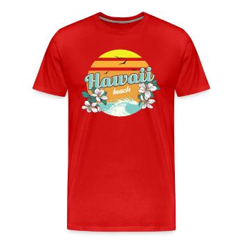 hawaii beach holiday Great summer holiday - Men's Premium Organic T-Shirt - red - Front - Damien (186cm)