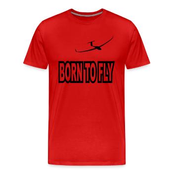 né pour voler - T-shirt bio Premium Homme - rouge - Devant - Damien (186cm)