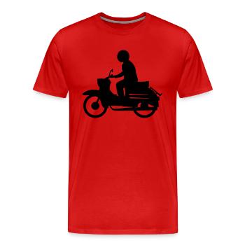 Fahrzeug - Simson Schwalbe - Männer Premium Bio T-Shirt - Rot - Vorne - Damien (186cm)
