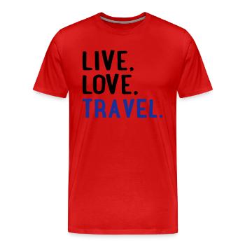 reisen - Männer Premium Bio T-Shirt - Rot - Vorne - Damien (186cm)