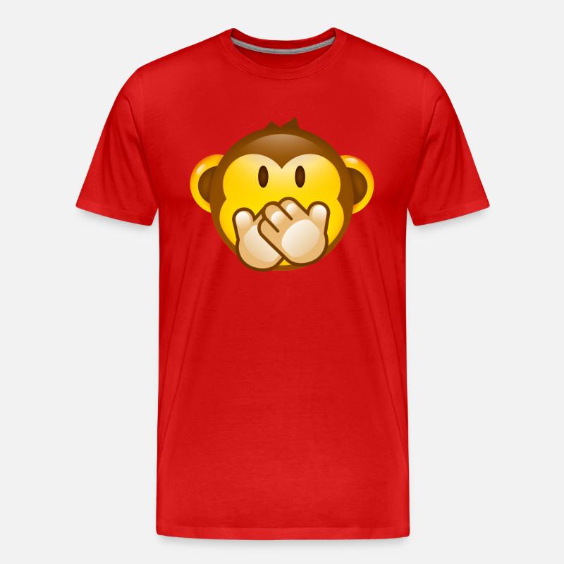 Smiley Monkey -No Saying- - Männer Premium Bio T-Shirt - Rot