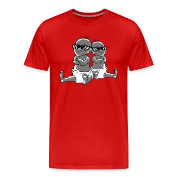 2 Coole Babys Team Freunde Brueder Schwestern Zwil - Männer Premium Bio T-Shirt - Rot - Vorne - Damien (186cm)