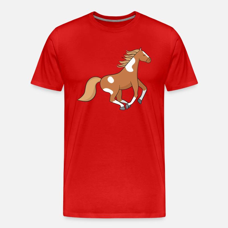 Pferd - Männer Premium Bio T-Shirt - Rot