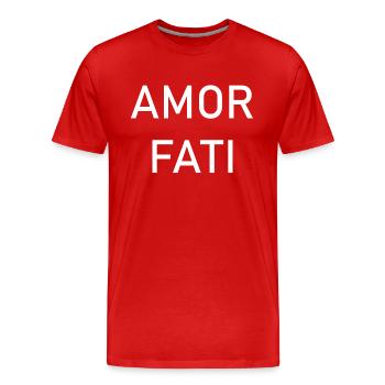 Cupid Fati - Aimez votre destin - Nietzsche - T-shirt bio Premium Homme - rouge - Devant - Damien (186cm)