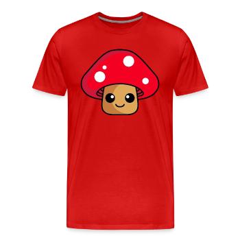 Bande dessinée champignon - T-shirt bio Premium Homme - rouge - Devant - Damien (186cm)