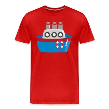 Schiff - Männer Premium Bio T-Shirt - Rot - Vorne - Damien (186cm)