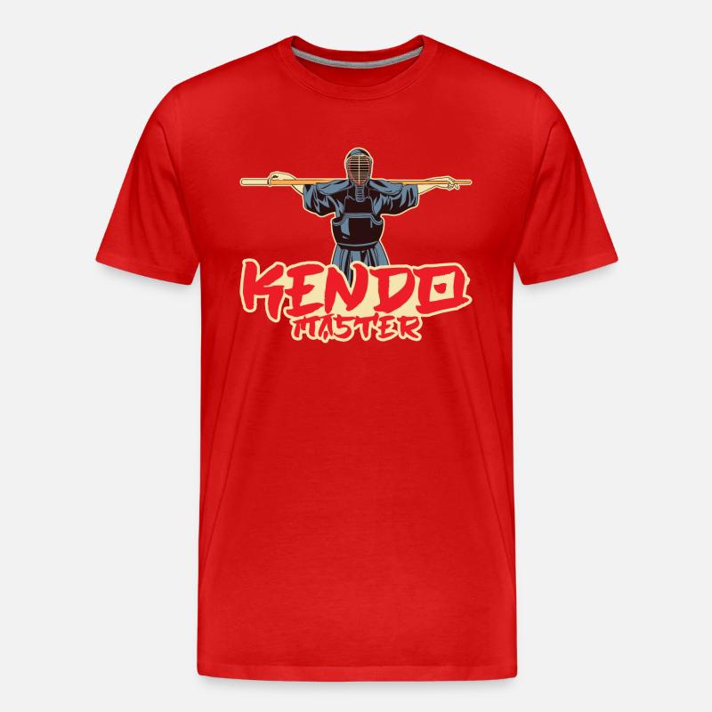 Kendo - Männer Premium Bio T-Shirt - Rot