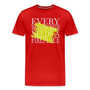 cool génial amateurs charpentier tshirts de travail - T-shirt bio Premium Homme - rouge - Devant - Damien (186cm)