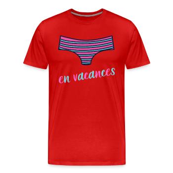 en vacances maillot de bain femme été vacances - T-shirt bio Premium Homme - rouge - Devant - Damien (186cm)