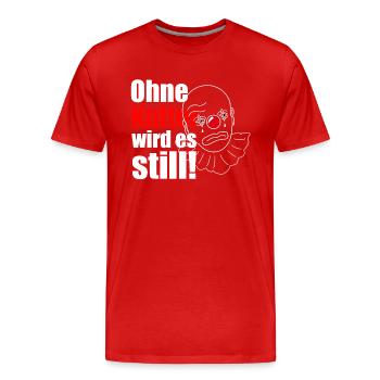Ohne Kultur wird es still! - Männer Premium Bio T-Shirt - Rot - Vorne - Damien (186cm)