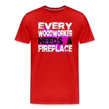 charpentier de construction - T-shirt bio Premium Homme - rouge - Devant - Damien (186cm)