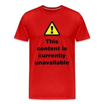⚠ This Content Is Currently Unavailable - Men's Premium Organic T-Shirt - red - Front - Damien (186cm)