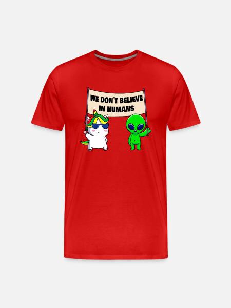 We don't believe in people - Men's Premium Organic T-Shirt - red