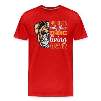 Le seul défaut du berger allemand - T-shirt bio Premium Homme - rouge - Devant - Damien (186cm)