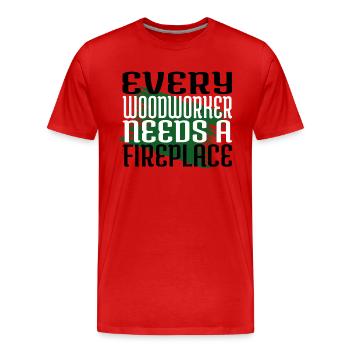 drôle de marteau-piqueur syndical charpentier arboriculteur - T-shirt bio Premium Homme - rouge - Devant - Damien (186cm)