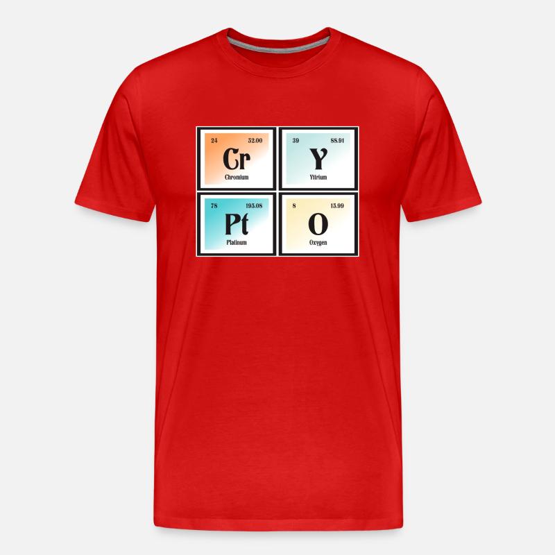 Crypto - Periodensystem der Elemente - Männer Premium Bio T-Shirt - Rot